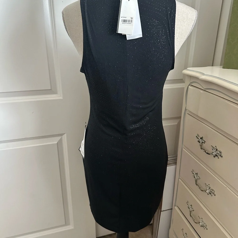 Speechless Black Sleeveless Mock Neck Sheath Mini - Picture 2 of 5